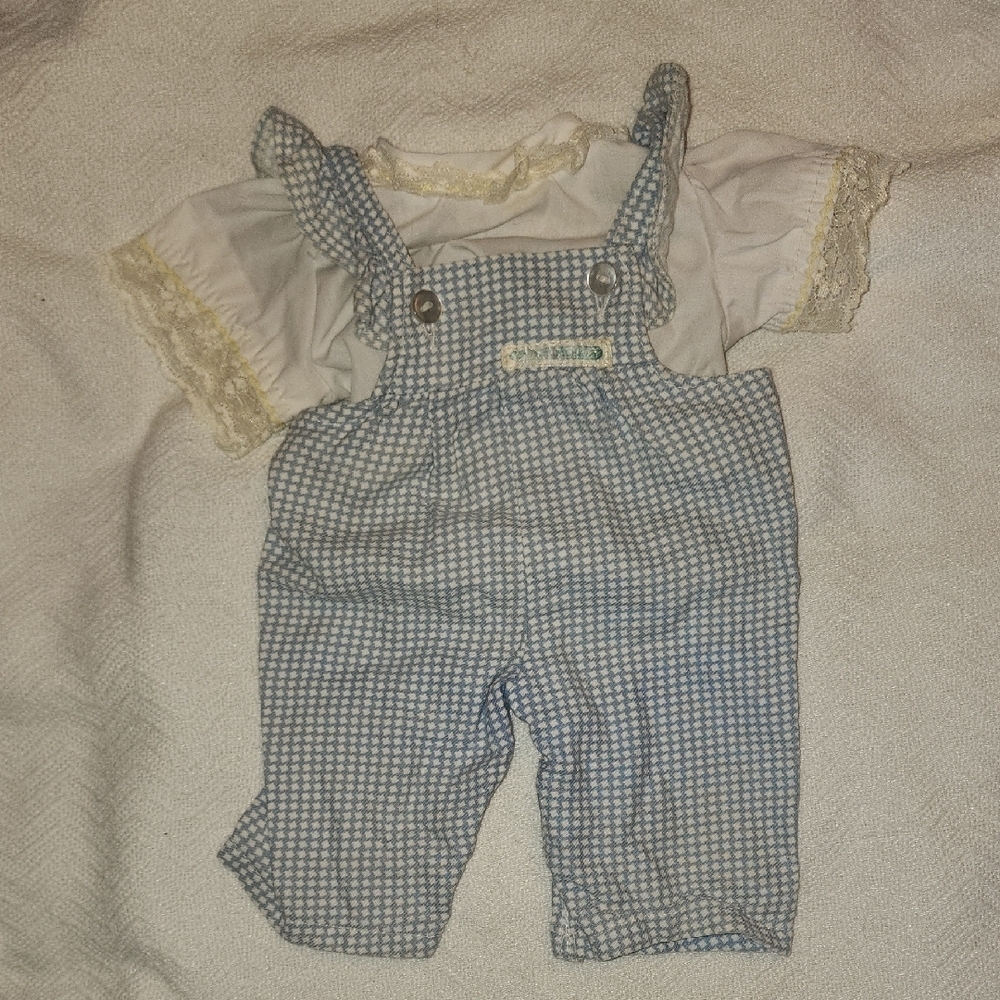 Blue and White Baby Overalls with Shirt